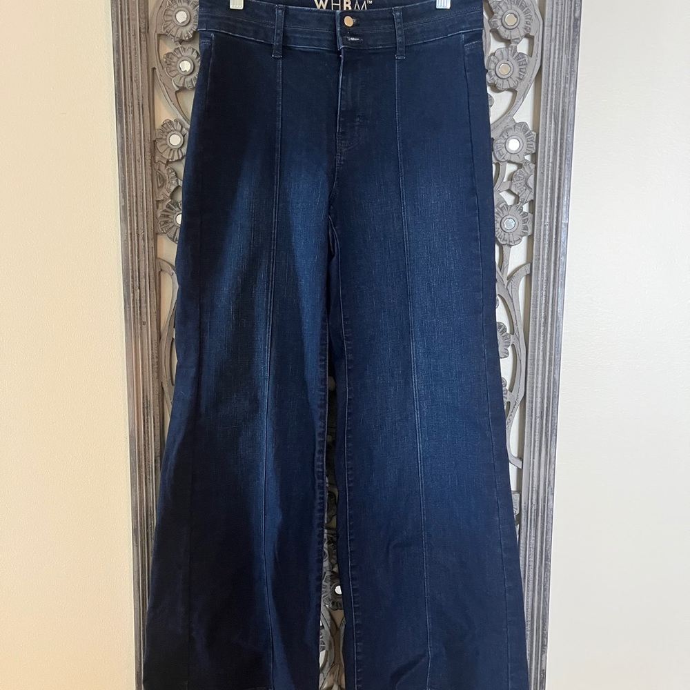 White House Black Market Blue Flare Wide Leg Jeans